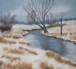 Winter Chill : An original pastel by landscape artist Sue Thomas